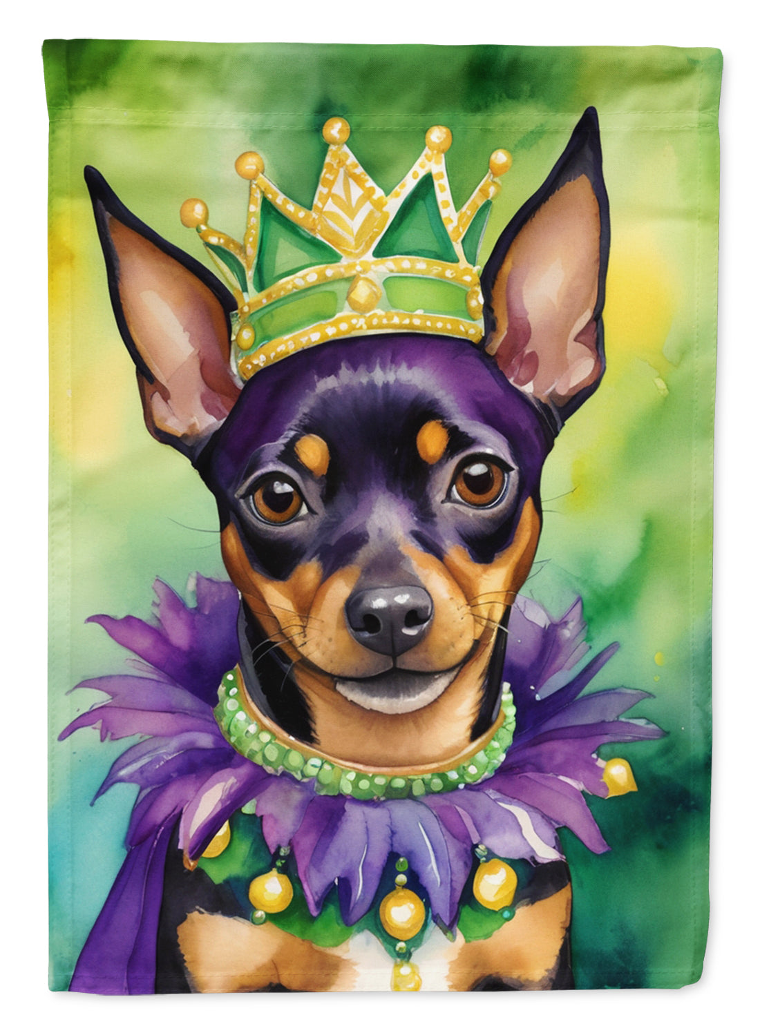 Buy this Miniature Pinscher King of Mardi Gras Garden Flag