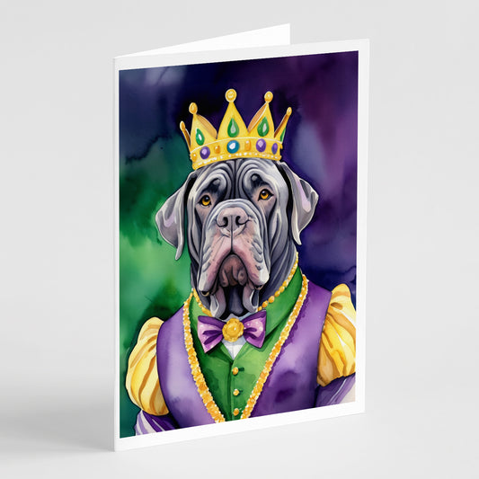 Buy this Neapolitan Mastiff King of Mardi Gras Greeting Cards Pack of 8