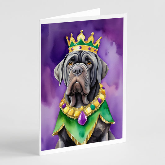 Buy this Neapolitan Mastiff King of Mardi Gras Greeting Cards Pack of 8