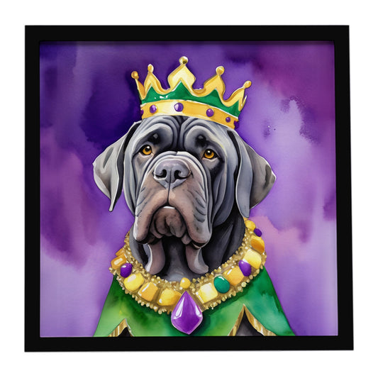 Buy this Neapolitan Mastiff King of Mardi Gras Framed Metal Print