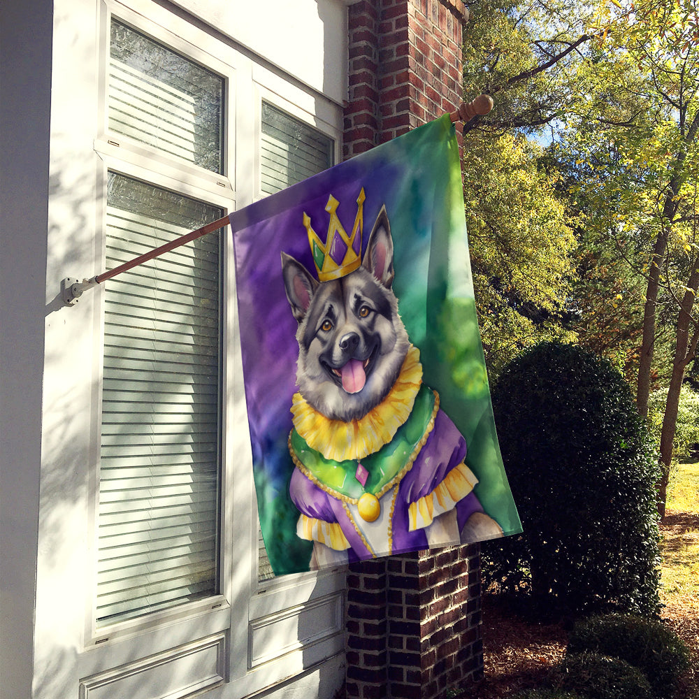 Norwegian Elkhound King of Mardi Gras House Flag