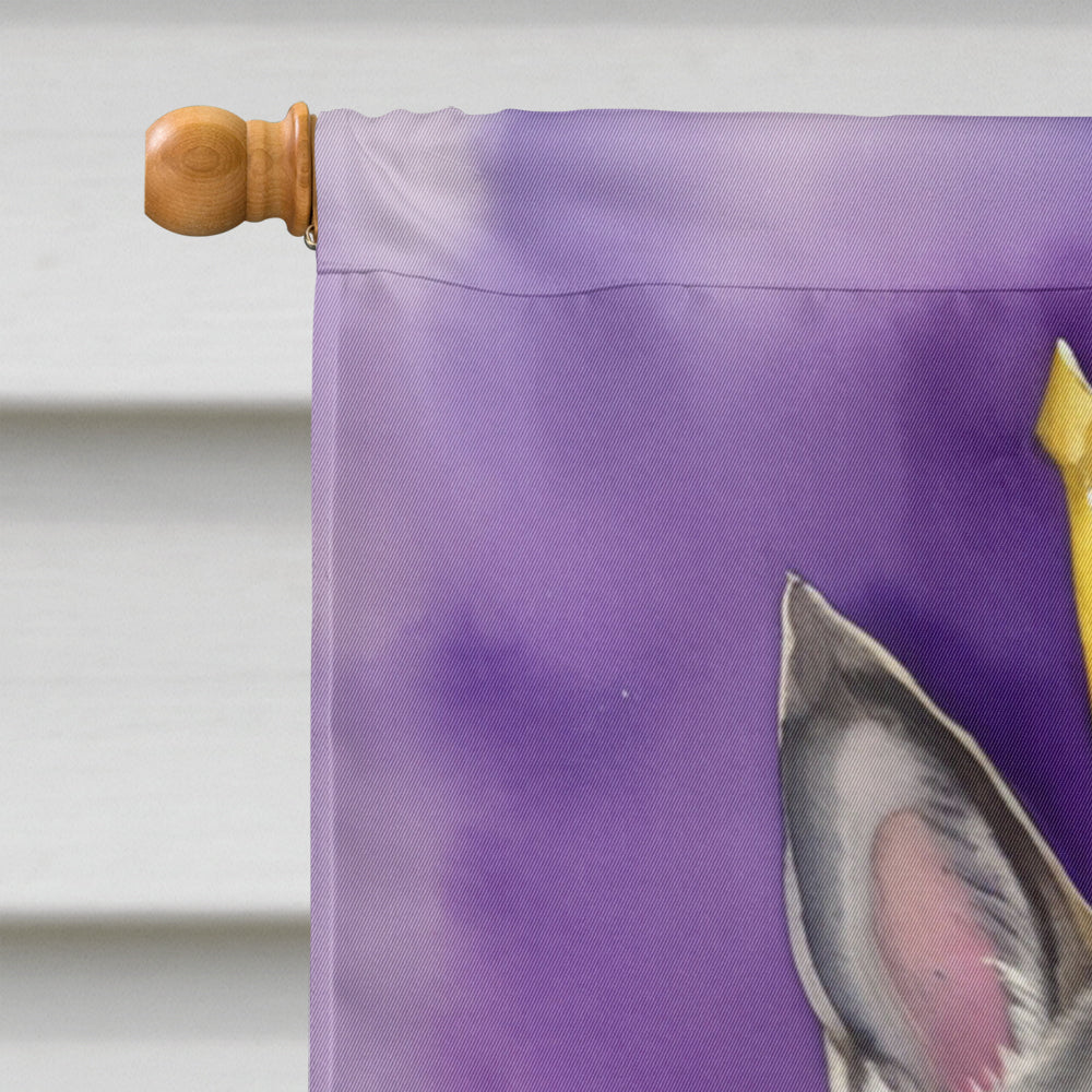 Norwegian Elkhound King of Mardi Gras House Flag