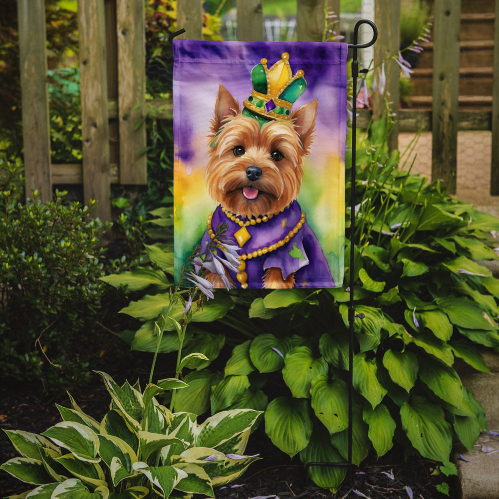 Norwich Terrier King of Mardi Gras Garden Flag