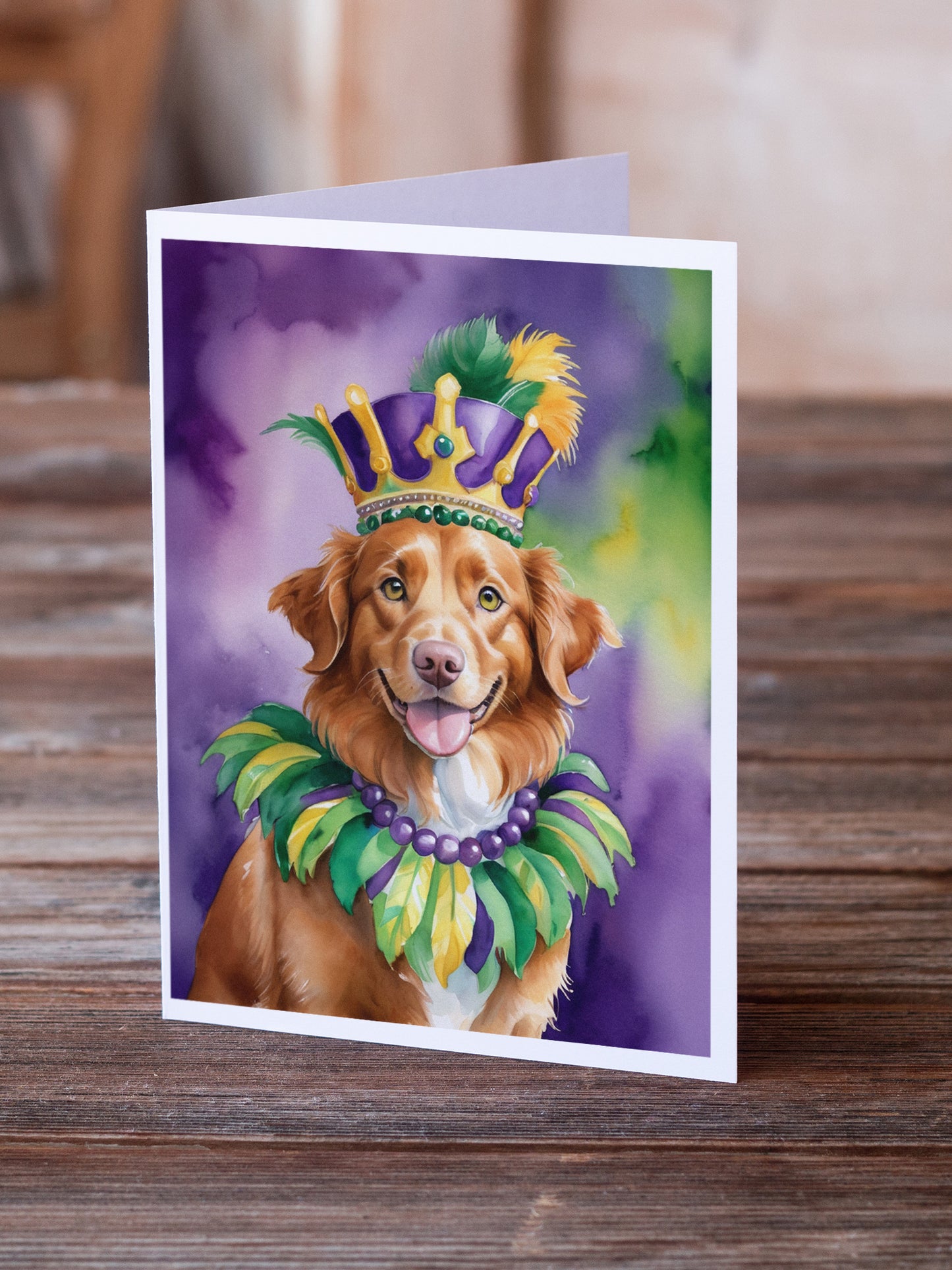 Nova Scotia Duck Tolling Retriever King of Mardi Gras Greeting Cards Pack of 8