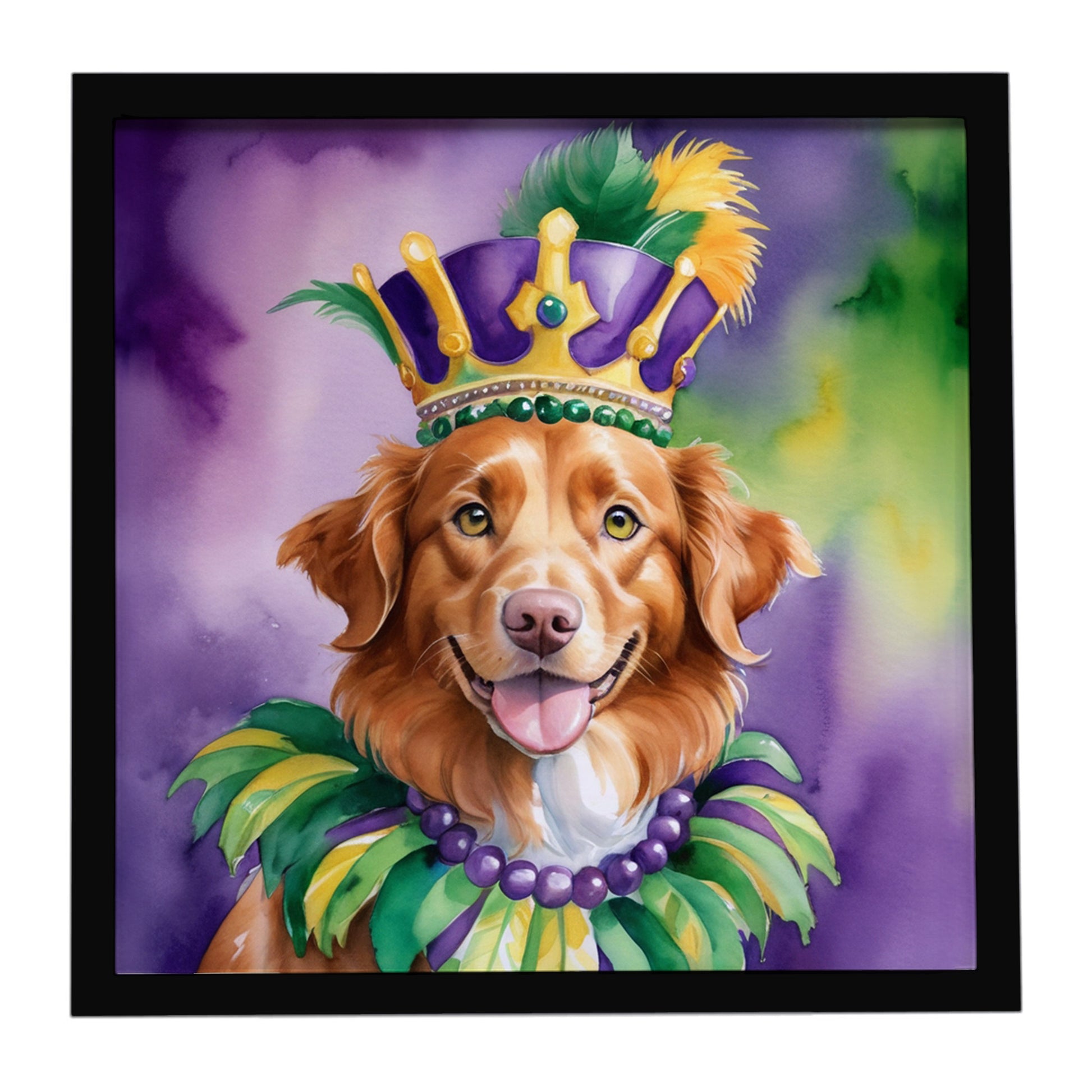 Buy this Nova Scotia Duck Tolling Retriever King of Mardi Gras Framed Metal Print