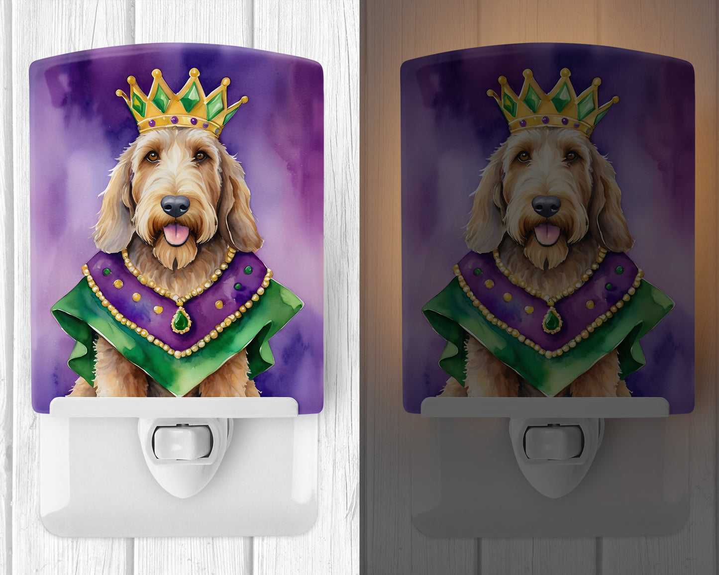 Otterhound King of Mardi Gras Ceramic Night Light