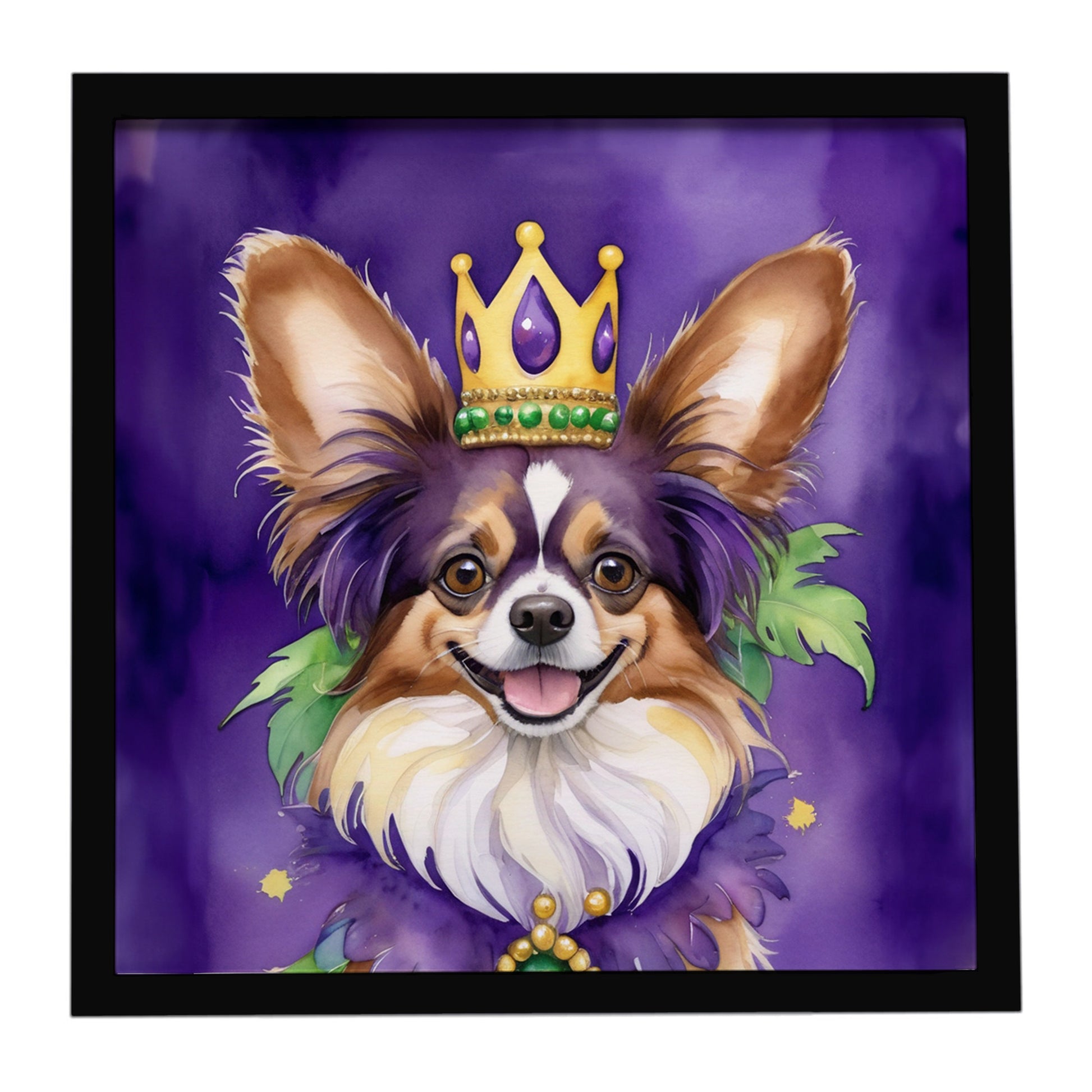 Buy this Papillon King of Mardi Gras Framed Metal Print