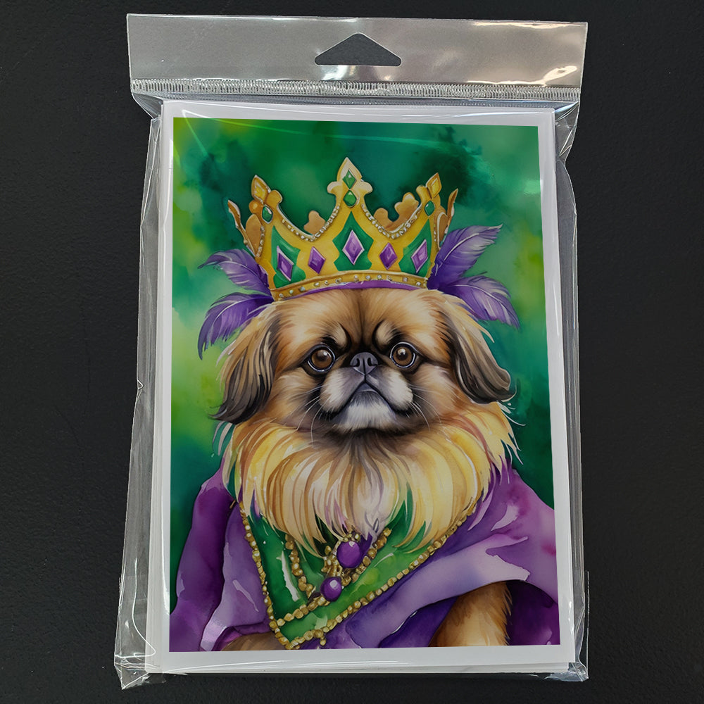 Pekingese King of Mardi Gras Greeting Cards Pack of 8