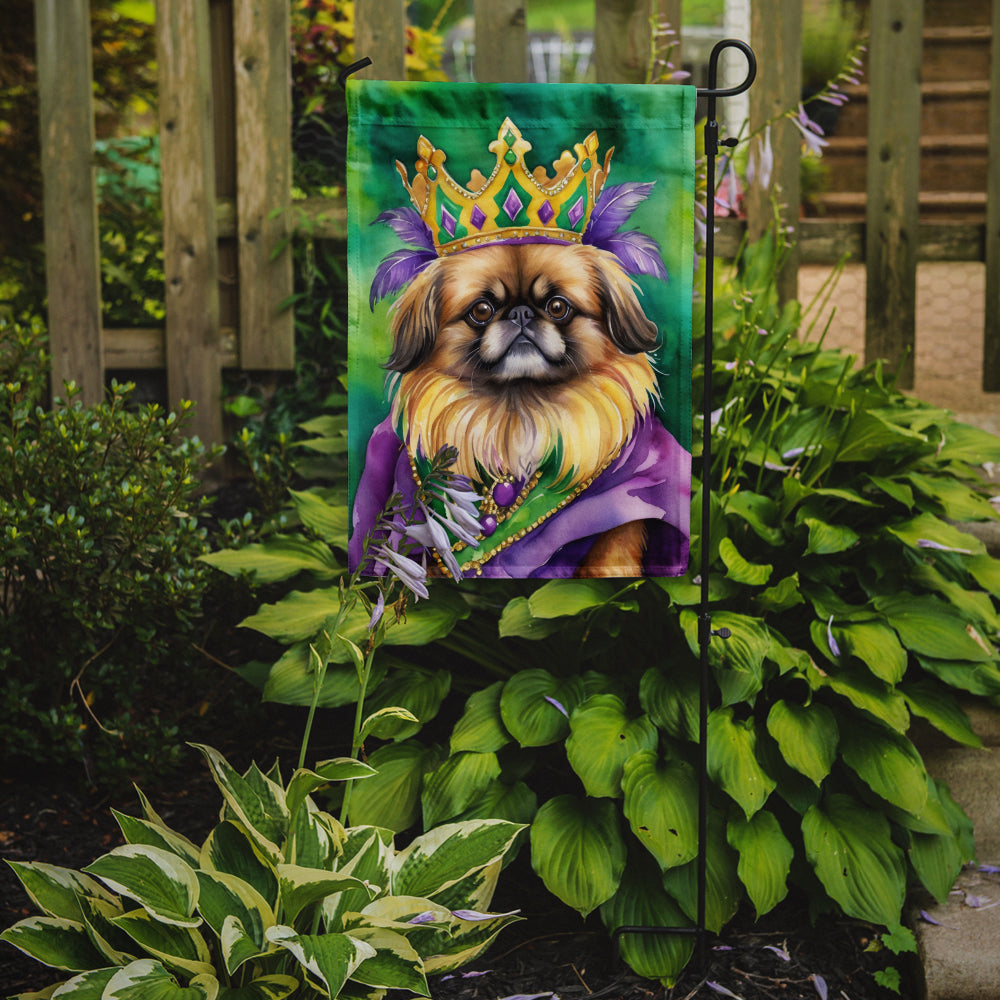 Pekingese King of Mardi Gras Garden Flag