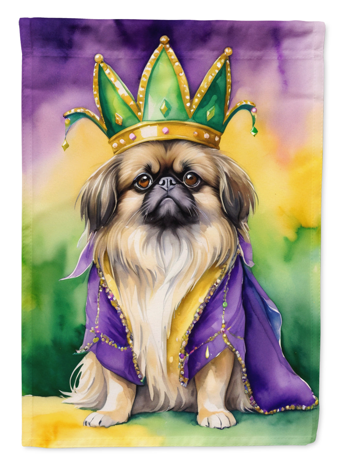 Buy this Pekingese King of Mardi Gras House Flag