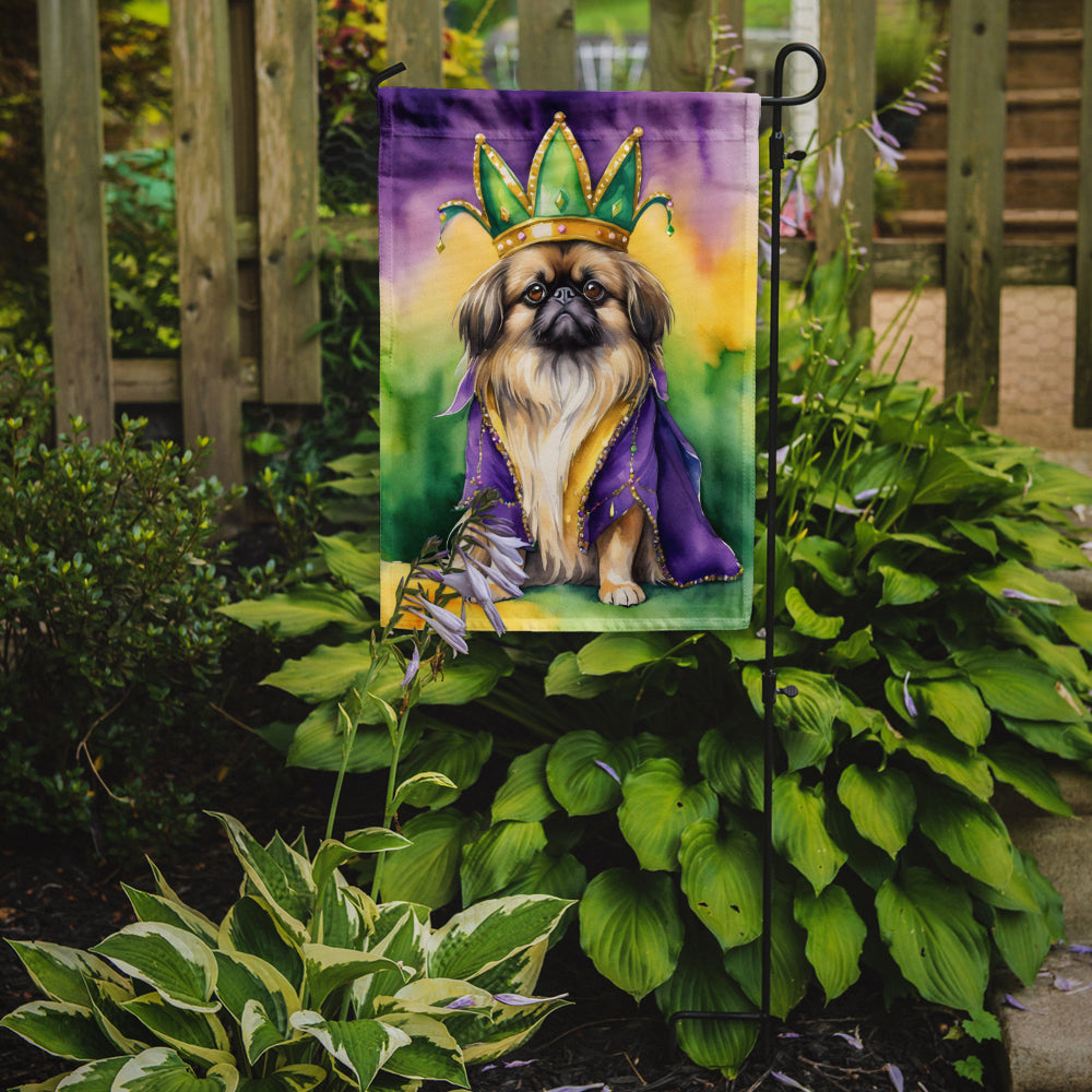 Pekingese King of Mardi Gras Garden Flag