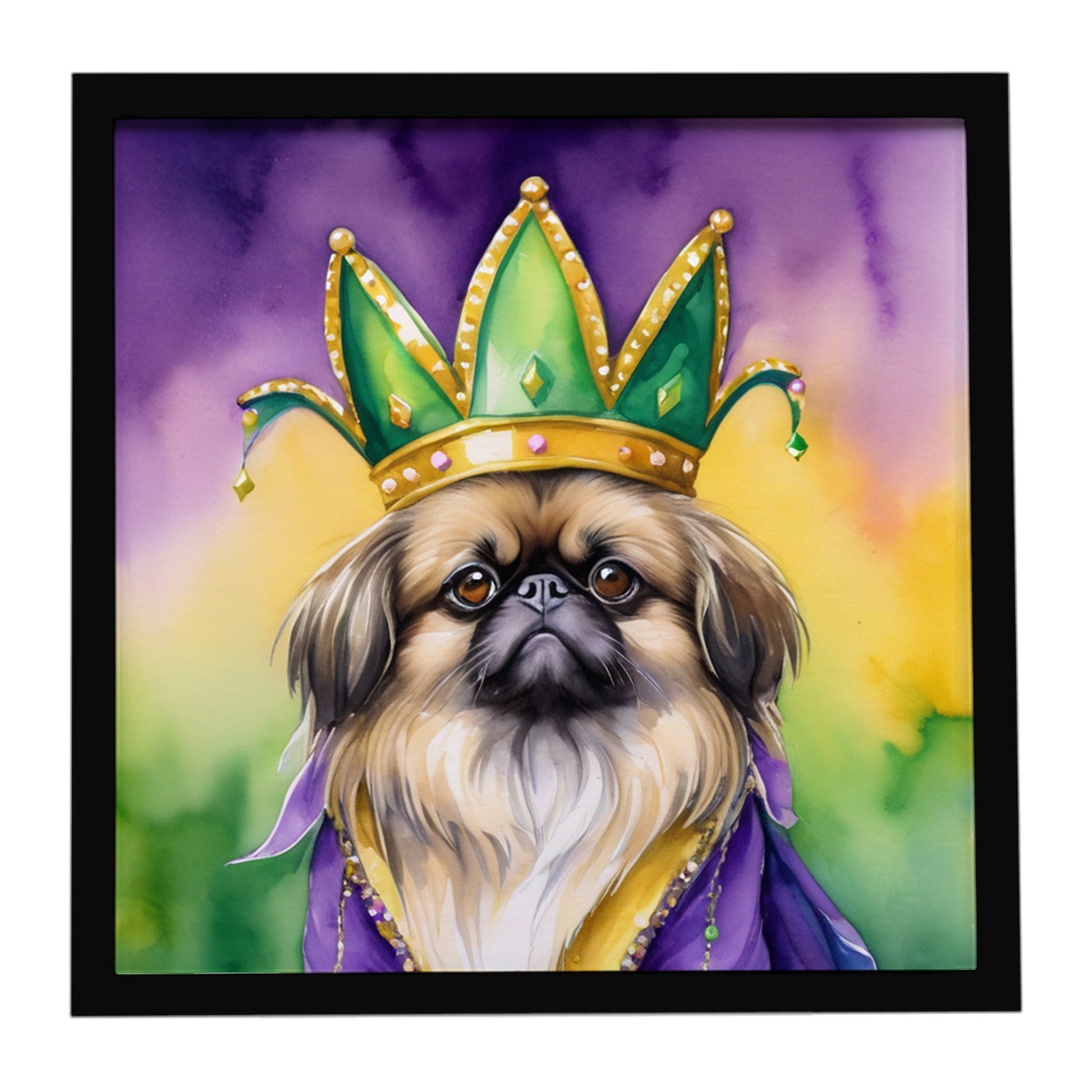 Buy this Pekingese King of Mardi Gras Framed Metal Print