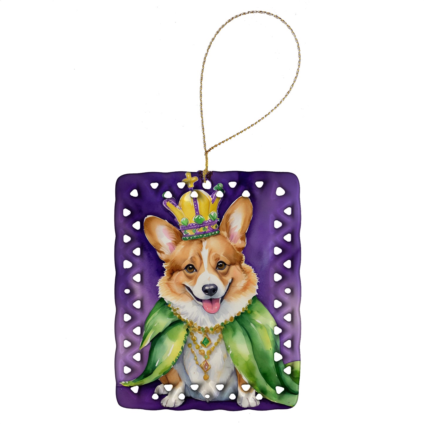 Buy this Corgi King of Mardi Gras Porcelain Ornament