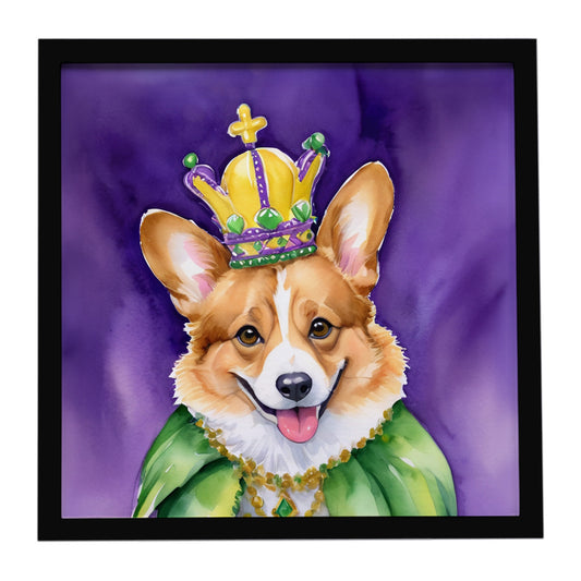 Buy this Corgi King of Mardi Gras Framed Metal Print