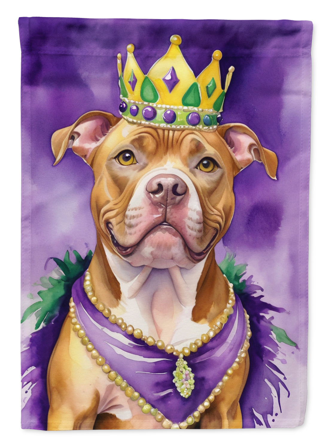 Buy this Pit Bull Terrier King of Mardi Gras House Flag