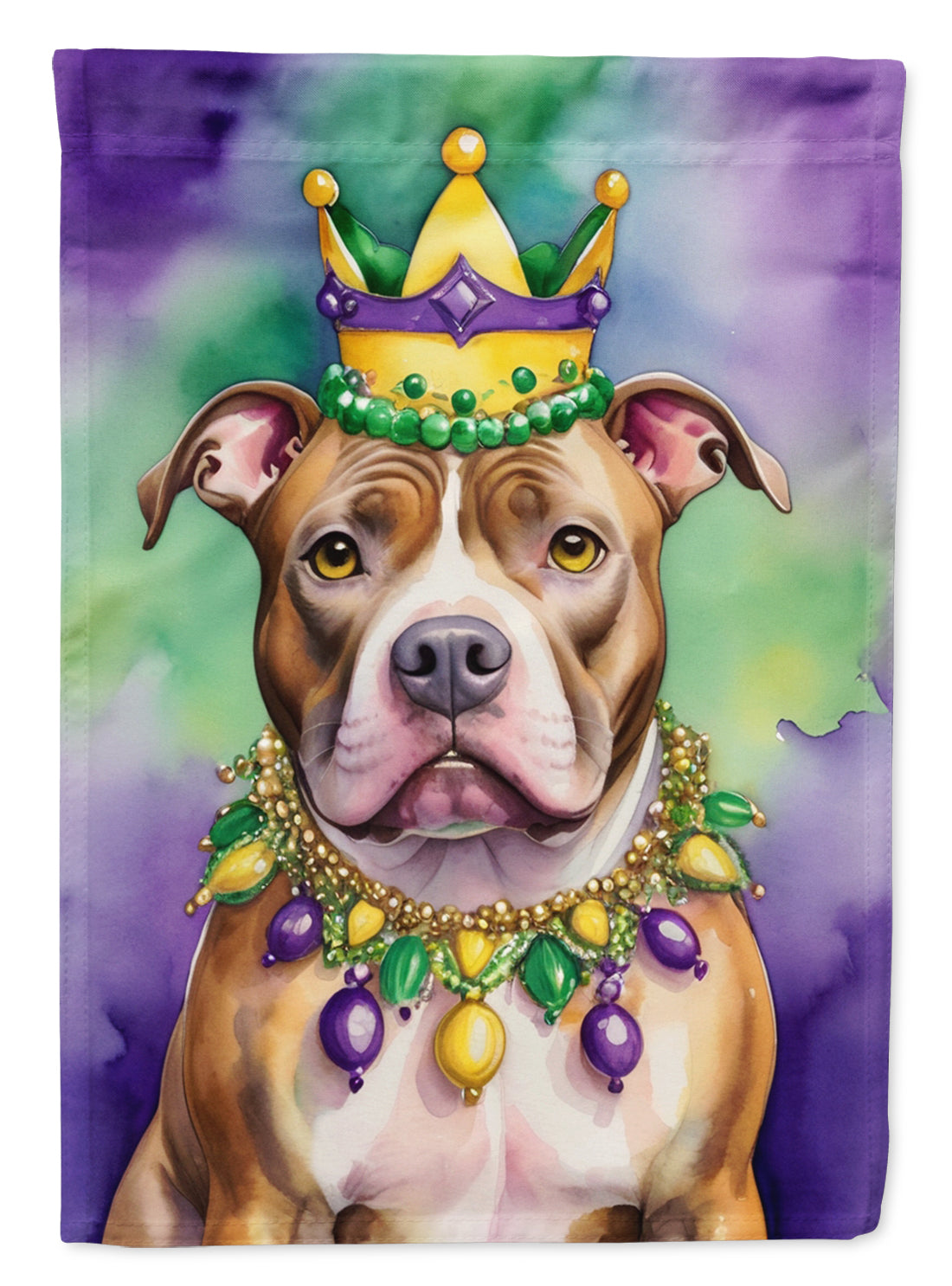 Buy this Pit Bull Terrier King of Mardi Gras House Flag