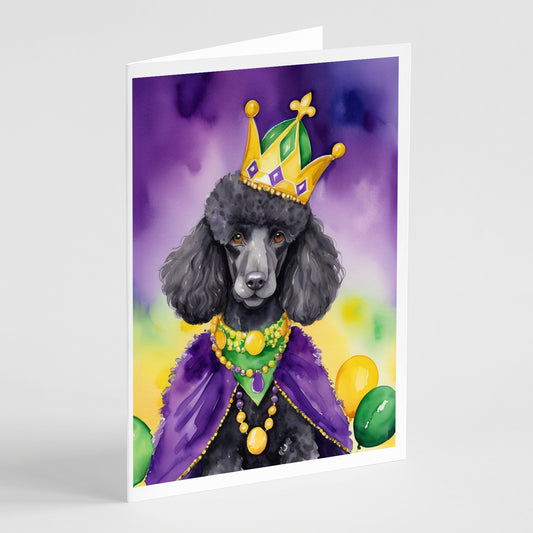 Buy this Black Poodle King of Mardi Gras Greeting Cards Pack of 8