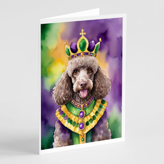 Buy this Chocolate Poodle King of Mardi Gras Greeting Cards Pack of 8