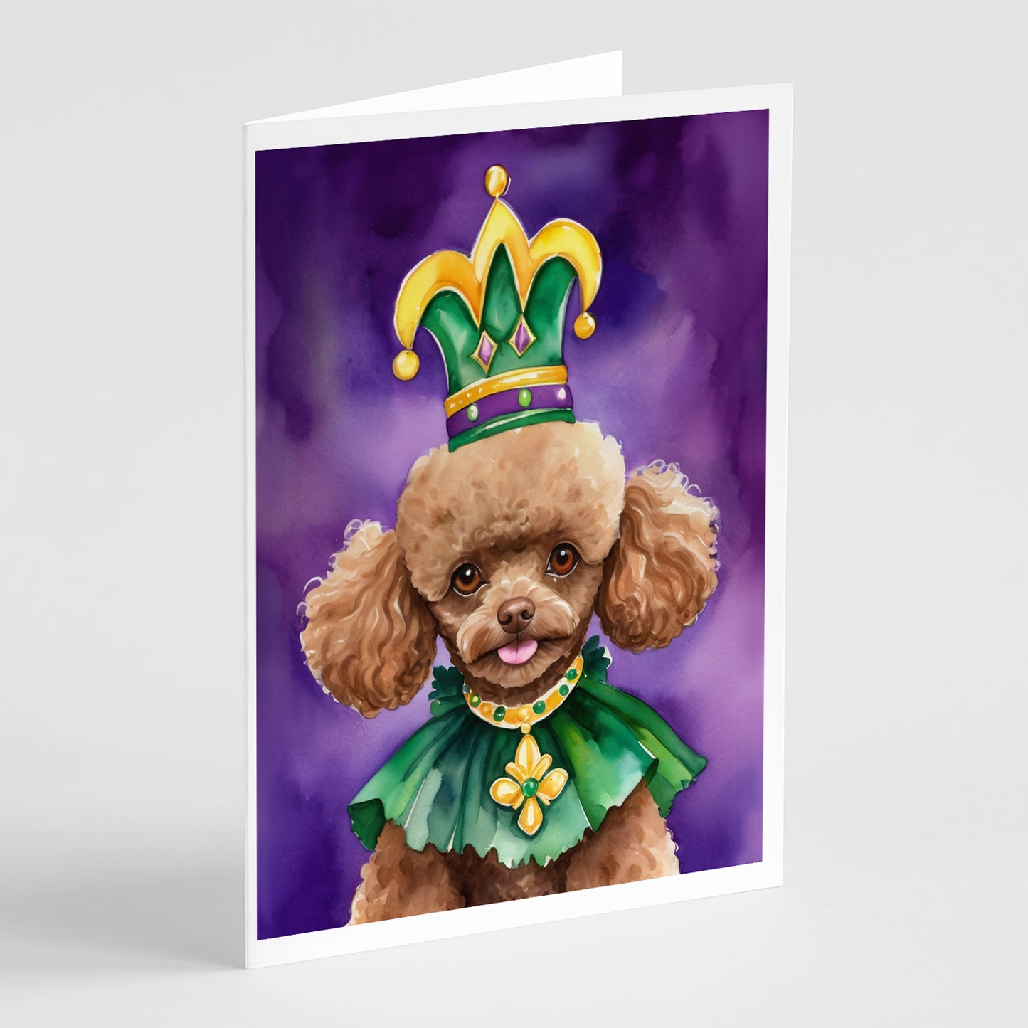 Buy this Poodle King of Mardi Gras Greeting Cards Pack of 8