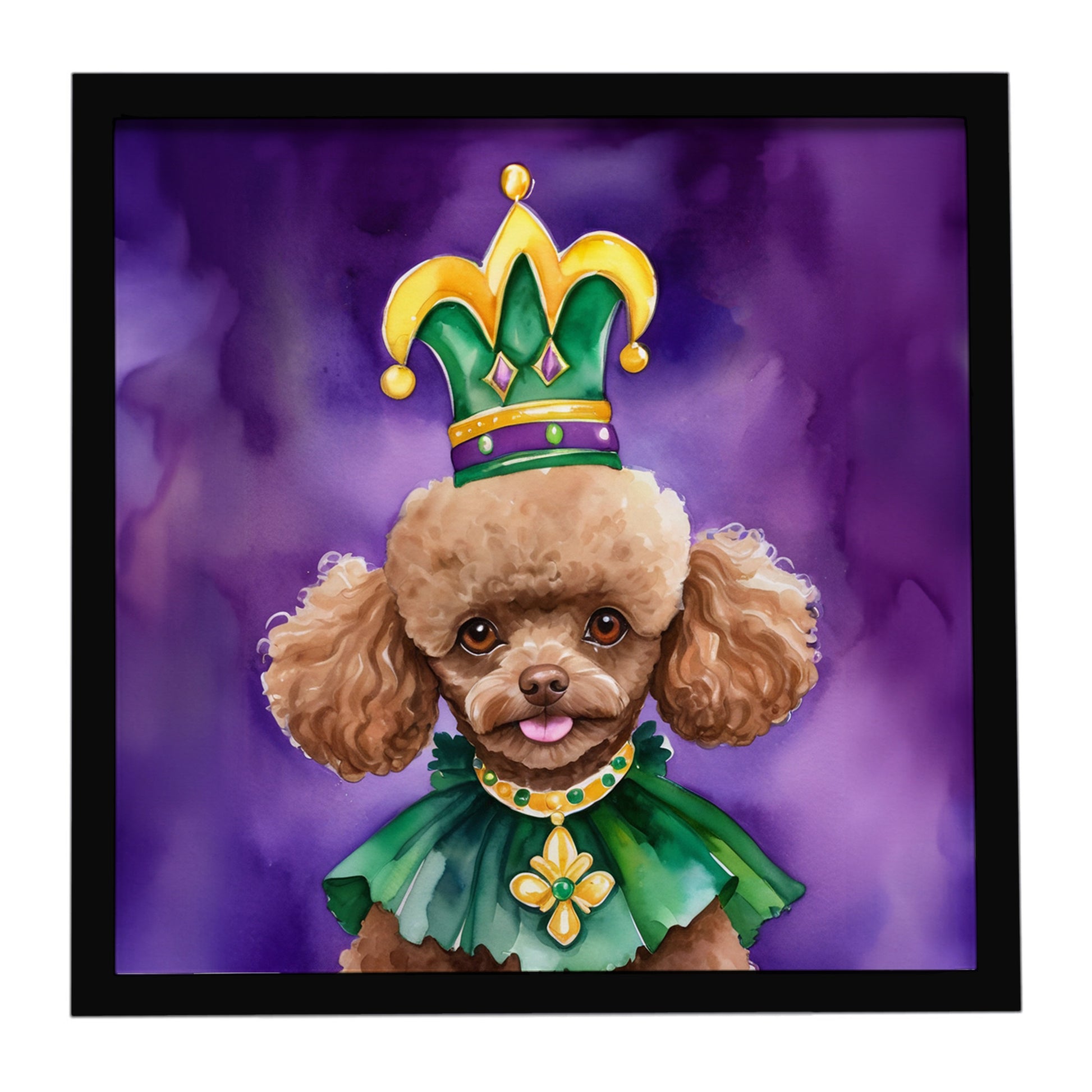 Buy this Poodle King of Mardi Gras Framed Metal Print