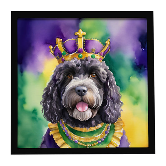 Buy this Portuguese Water Dog King of Mardi Gras Framed Metal Print