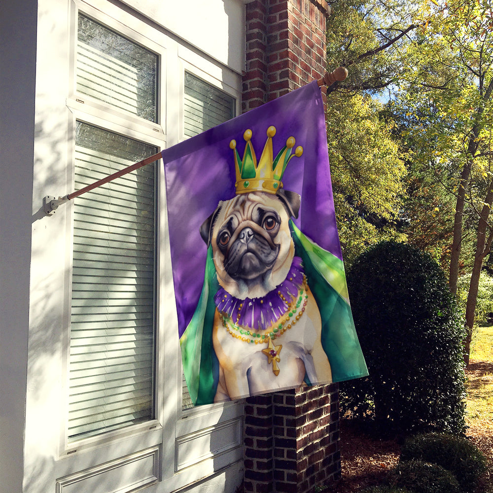 Pug King of Mardi Gras House Flag