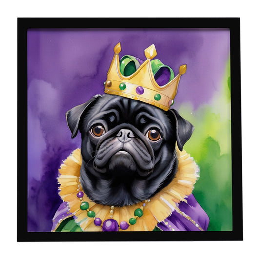 Buy this Black Pug King of Mardi Gras Framed Metal Print