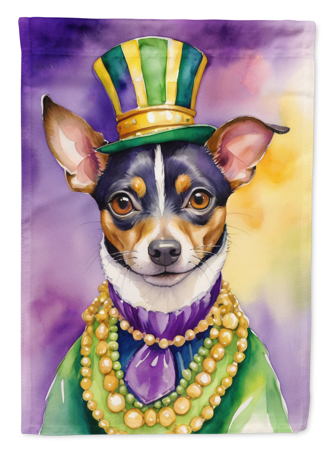 Buy this Rat Terrier King of Mardi Gras Garden Flag