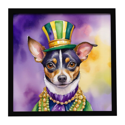 Buy this Rat Terrier King of Mardi Gras Framed Metal Print