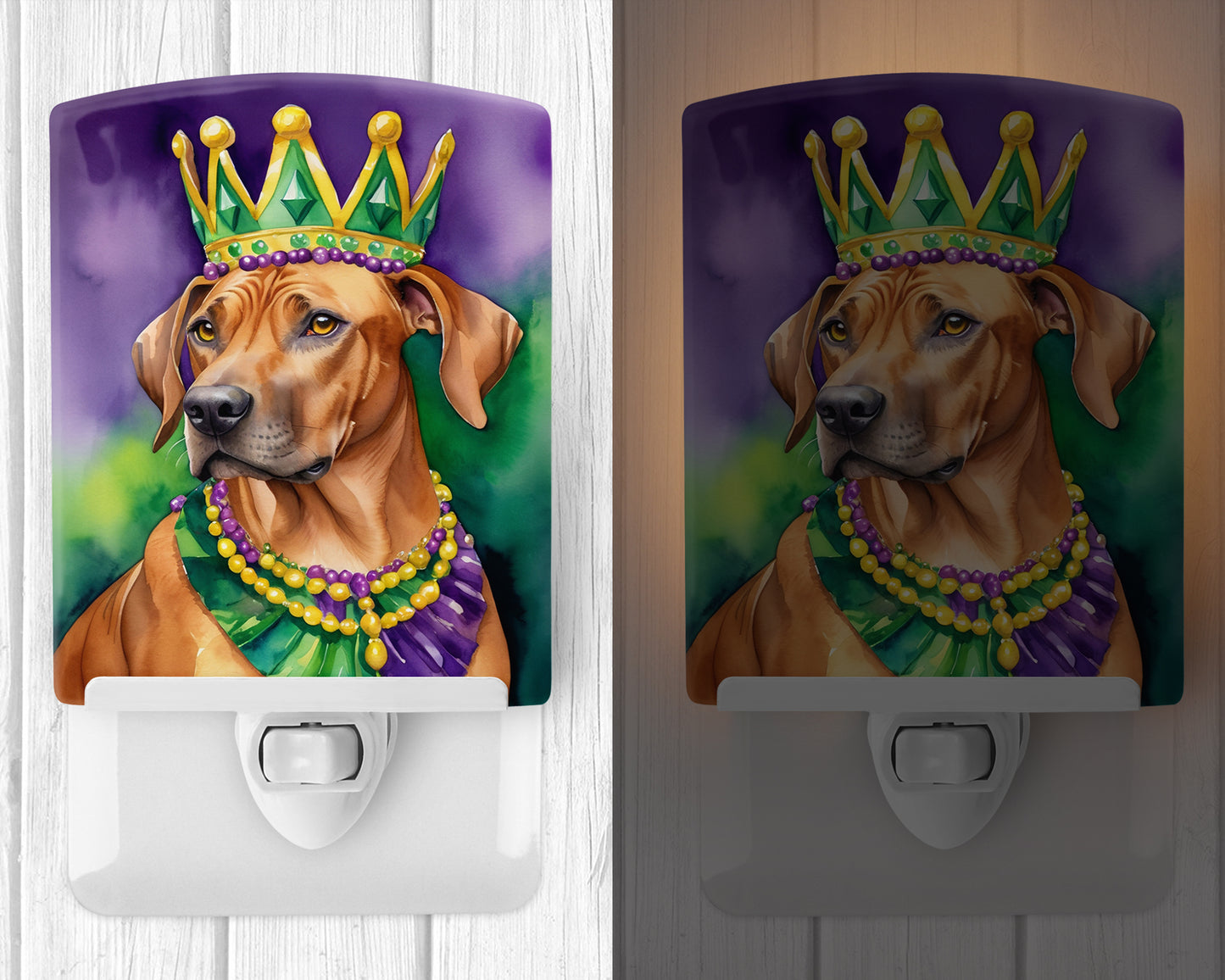 Rhodesian Ridgeback King of Mardi Gras Ceramic Night Light