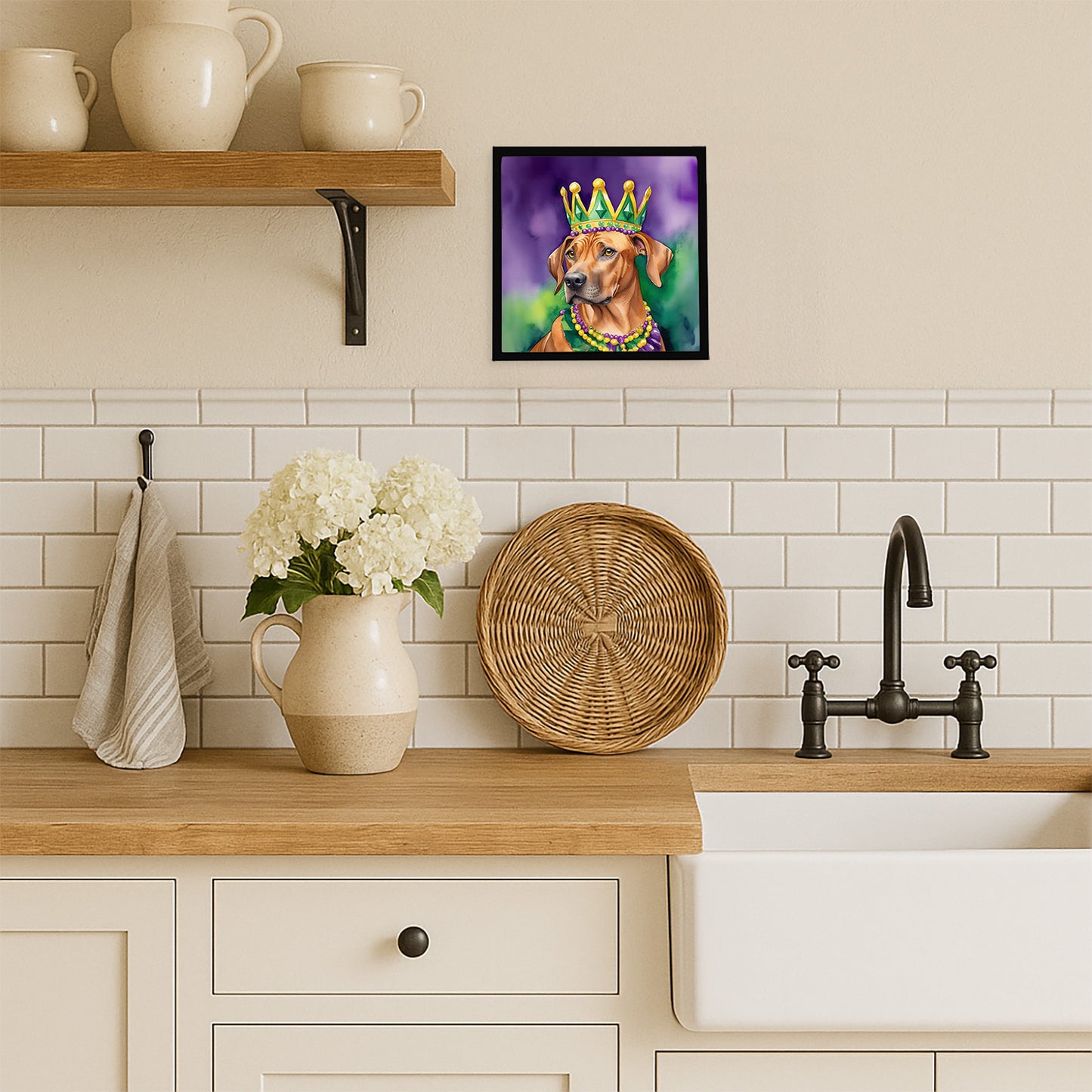 Rhodesian Ridgeback King of Mardi Gras Framed Metal Print