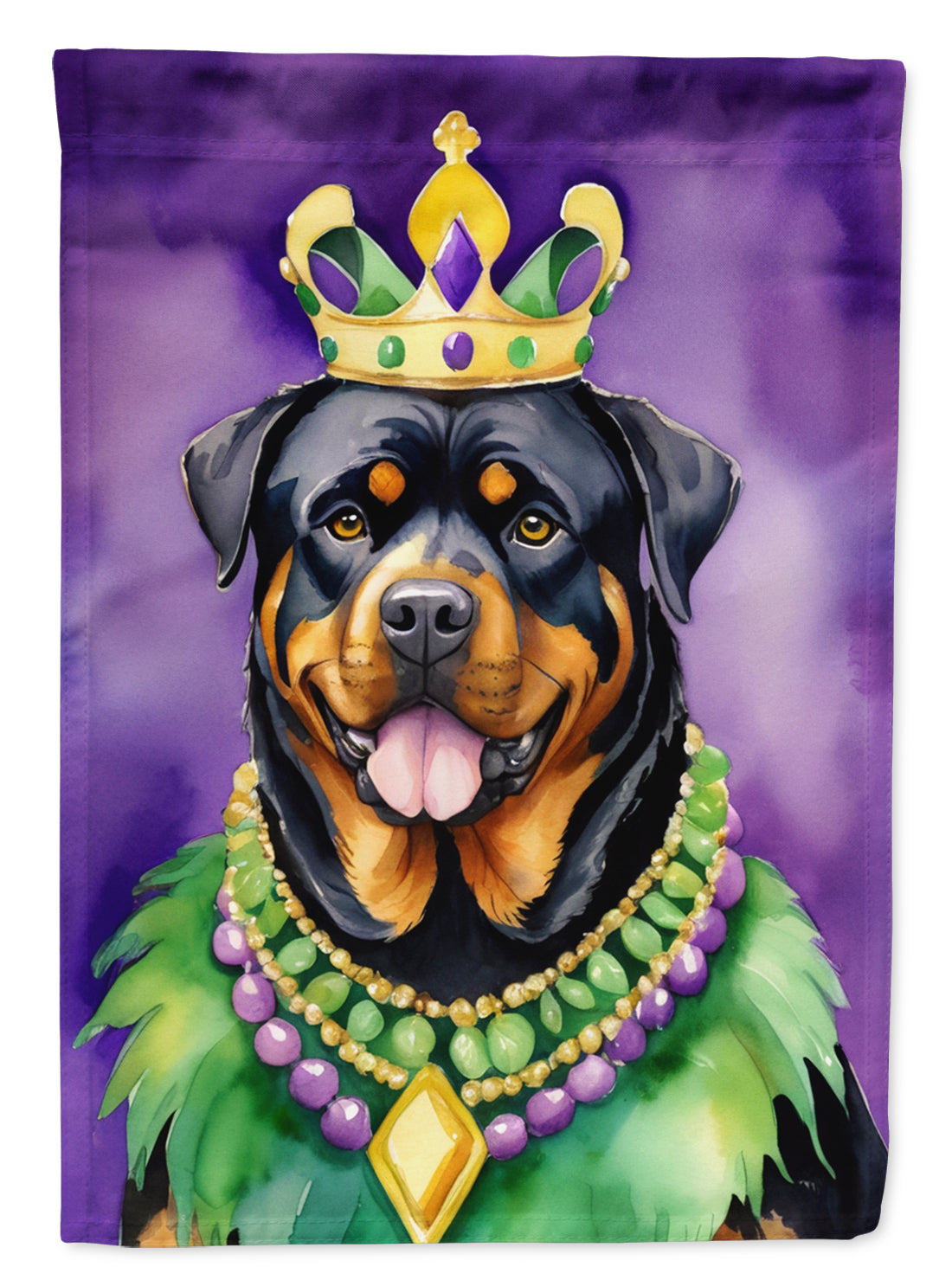 Buy this Rottweiler King of Mardi Gras House Flag