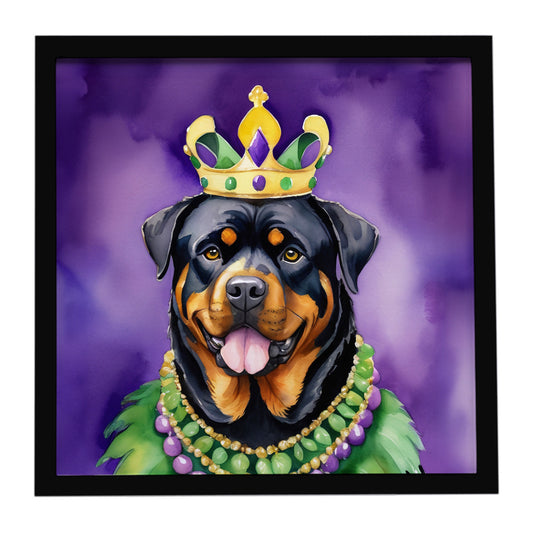Buy this Rottweiler King of Mardi Gras Framed Metal Print
