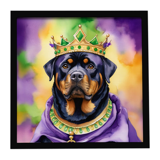 Buy this Rottweiler King of Mardi Gras Framed Metal Print