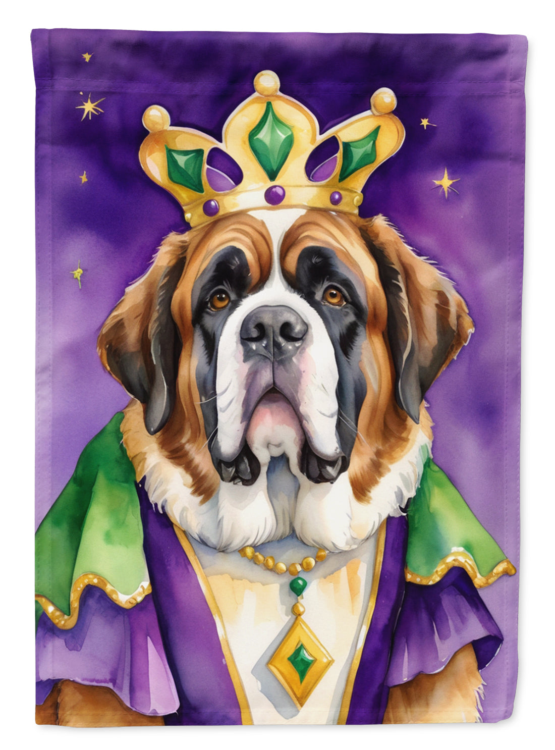 Buy this Saint Bernard King of Mardi Gras House Flag