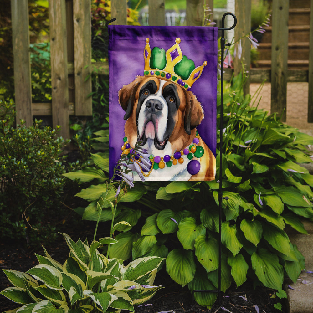 Saint Bernard King of Mardi Gras Garden Flag