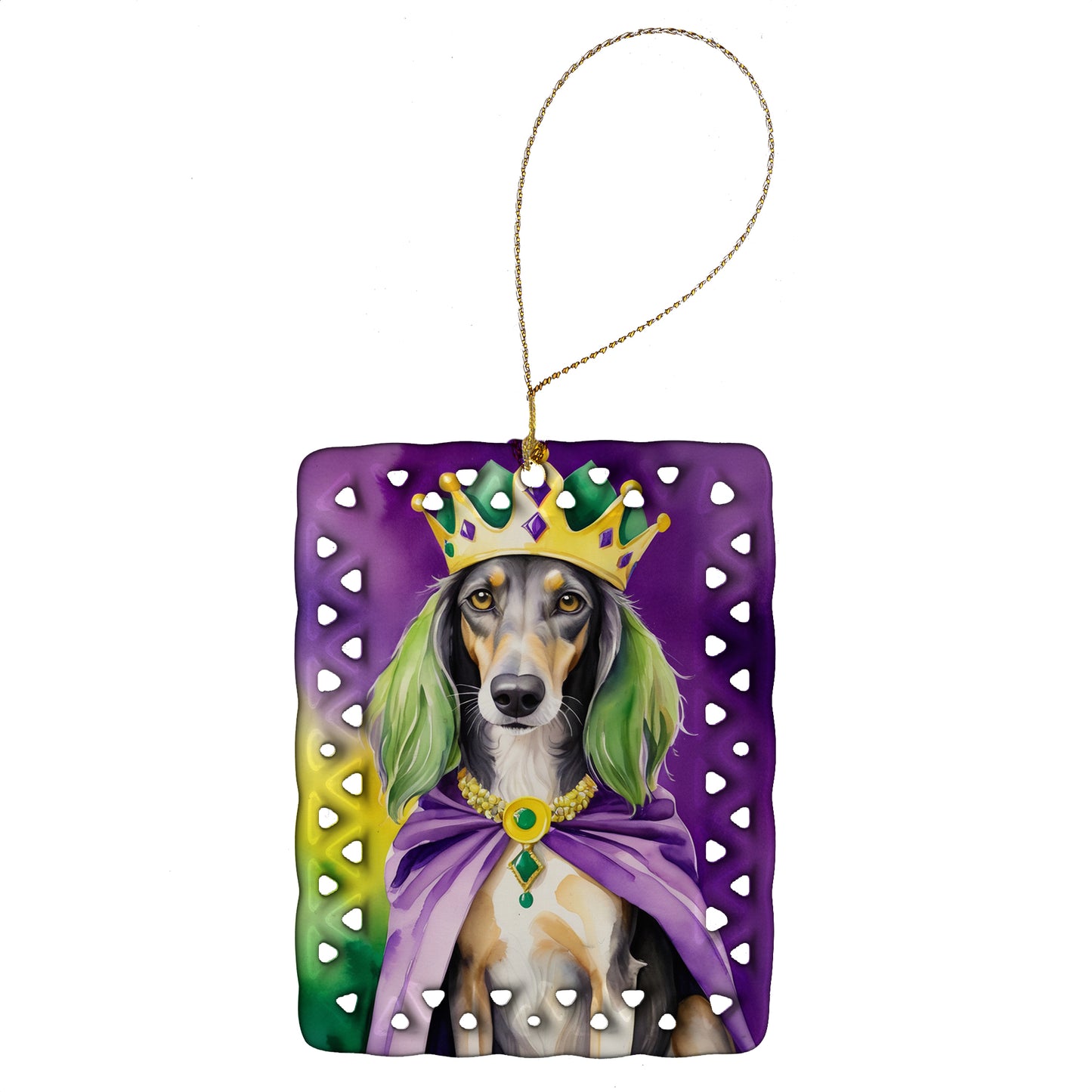 Buy this Saluki King of Mardi Gras Porcelain Ornament