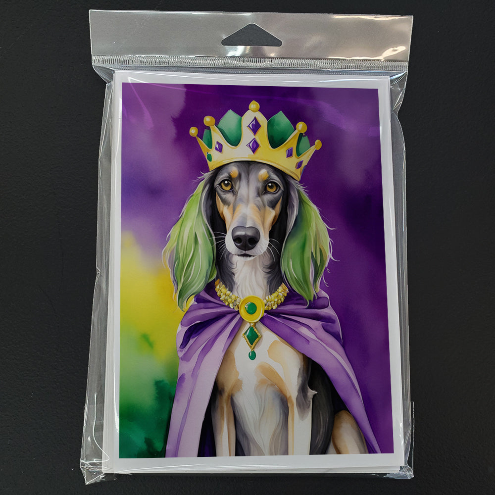 Saluki King of Mardi Gras Greeting Cards Pack of 8