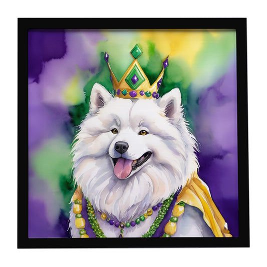 Buy this Samoyed King of Mardi Gras Framed Metal Print