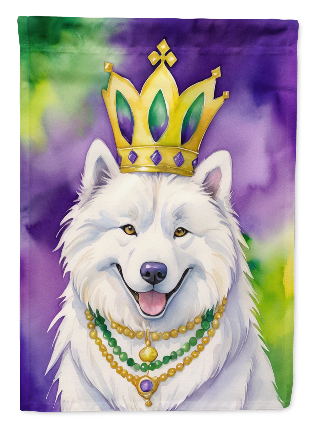 Buy this Samoyed King of Mardi Gras House Flag