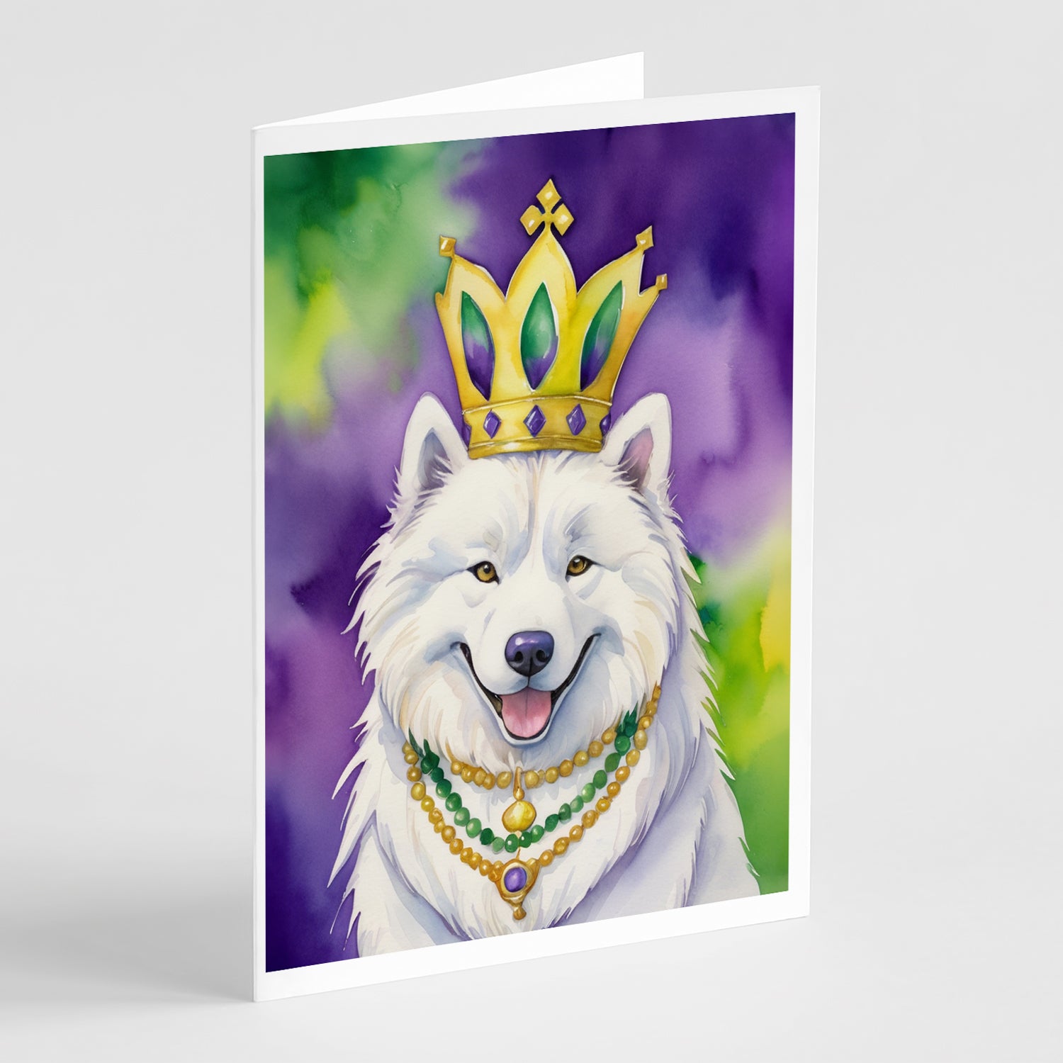 Buy this Samoyed King of Mardi Gras Greeting Cards Pack of 8