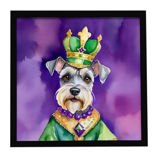 Buy this Schnauzer King of Mardi Gras Framed Metal Print