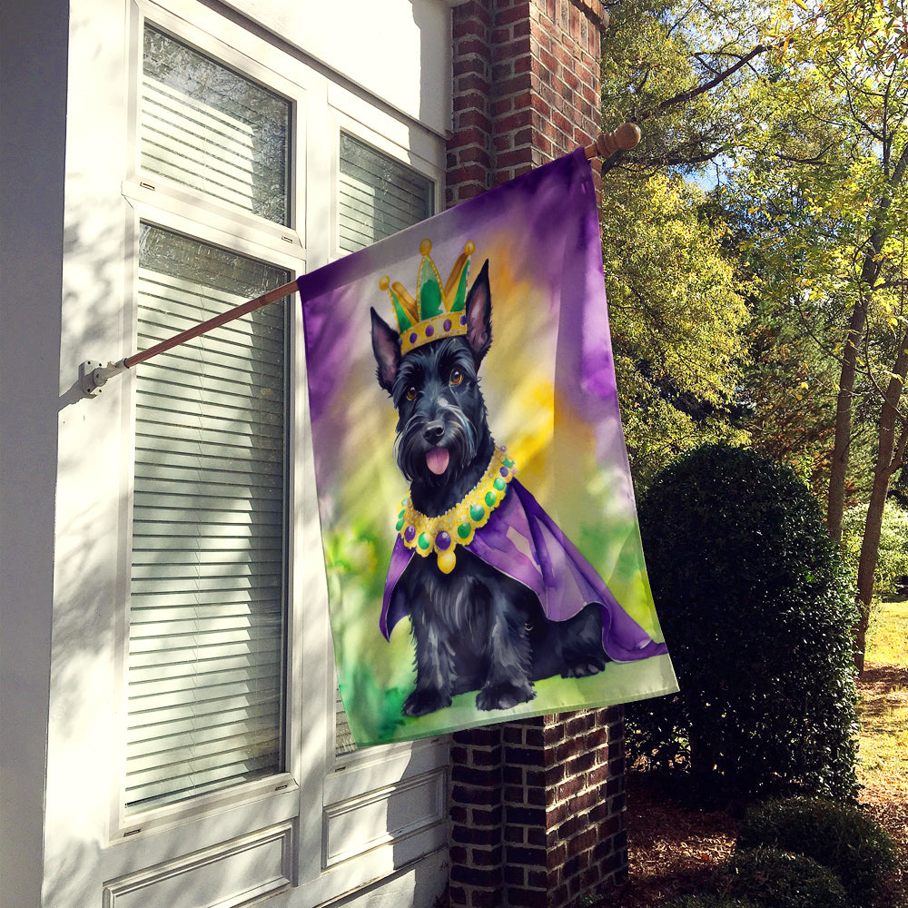 Scottish Terrier King of Mardi Gras House Flag