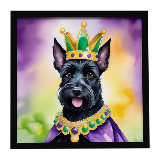 Buy this Scottish Terrier King of Mardi Gras Framed Metal Print