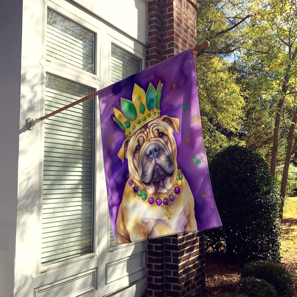 Shar Pei King of Mardi Gras House Flag