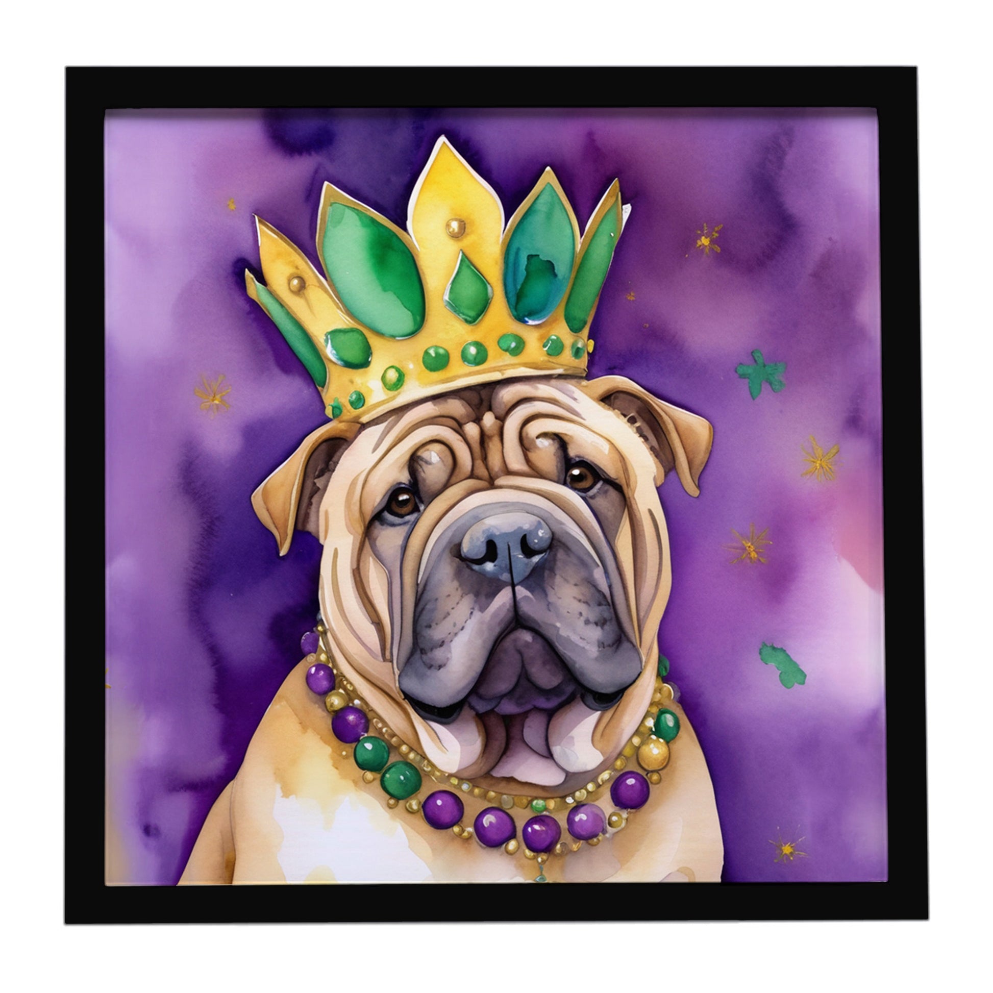 Buy this Shar Pei King of Mardi Gras Framed Metal Print