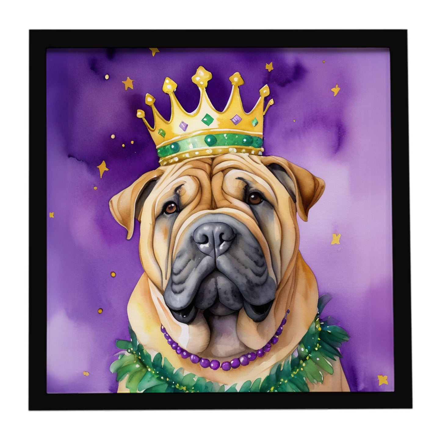 Buy this Shar Pei King of Mardi Gras Framed Metal Print