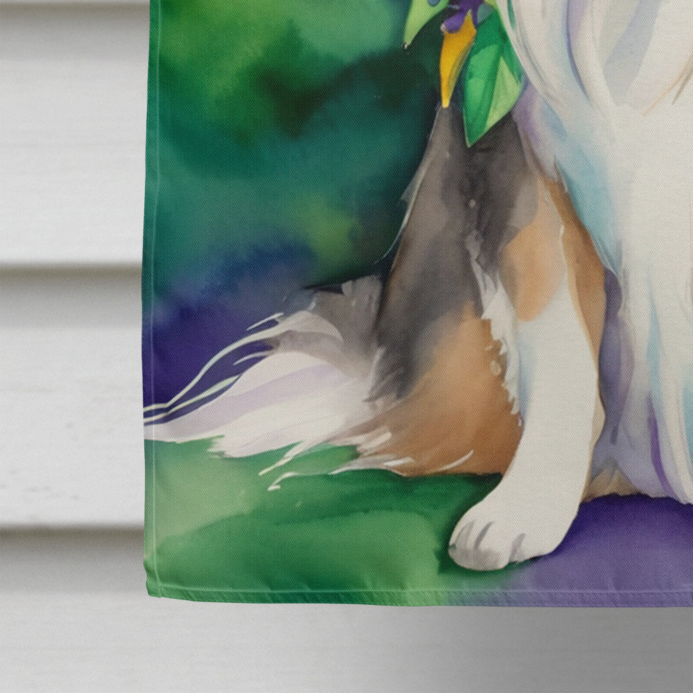 Sheltie King of Mardi Gras House Flag