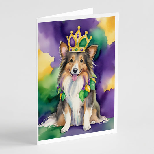 Buy this Sheltie King of Mardi Gras Greeting Cards Pack of 8