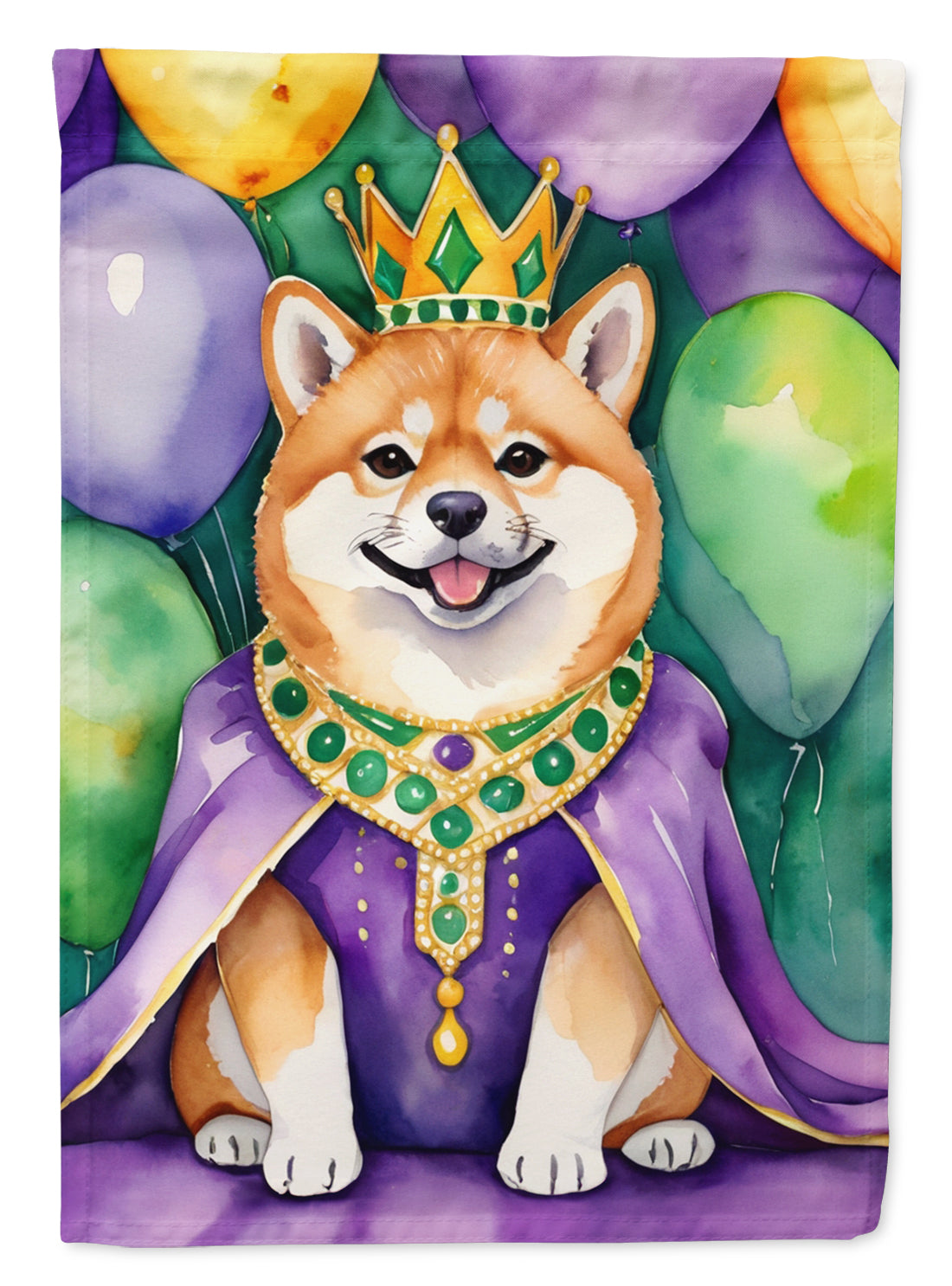 Buy this Shiba Inu King of Mardi Gras House Flag